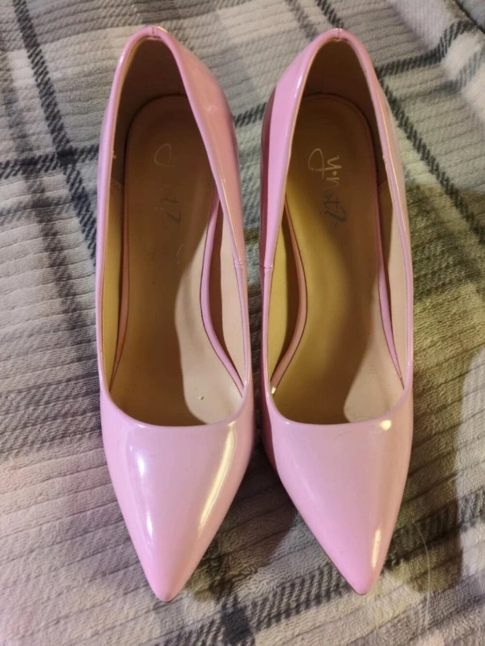 Y.Not? Pink Patent Pointed Toe Stiletto Pumps Size 7.5